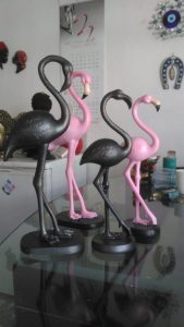İkili flamingo Heykelleri